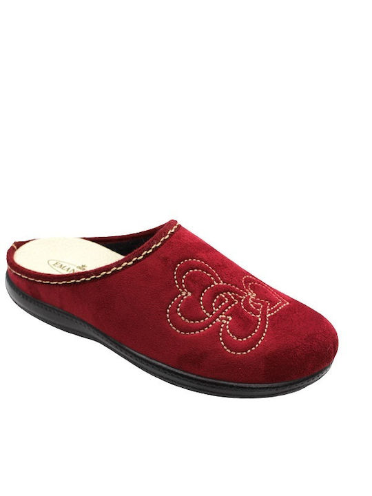 Emanuele 6013 Anatomic Women's Slippers In Burgundy Colour