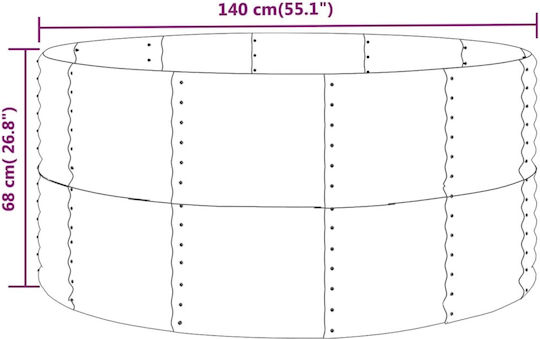 vidaXL Planter Box Metal Verde 140x140x68cm.