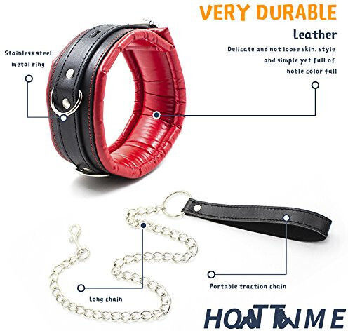 Fetish Addict Collar With Leash Κολάρο σε Κόκκινο Χρώμα