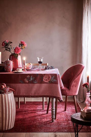 PiP Studio Flower Festival Τουρτιέρα από Πορσελάνη με Πόδι Ροζ 21x21εκ.