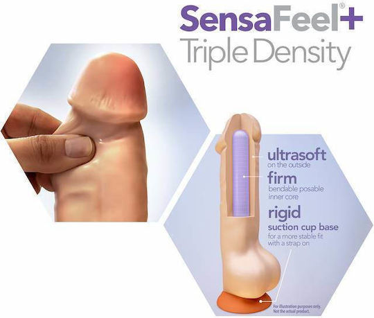 Dr. Skin Plus Thick Posable Ρεαλιστικό Dildo με Όρχεις και Βεντούζα Vanilla 23cm