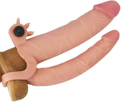 Lovetoy Add 1" Vibrating Double Penis Sleeve Extensie Penis cu Vibratie Flesh 2.5cm LV314100