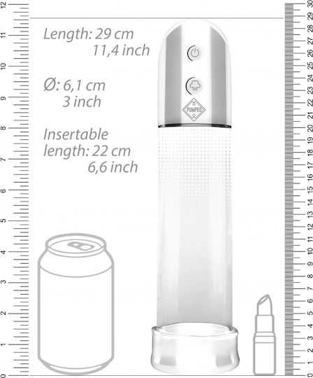 Shots Pumped Automatic Luv Pump Пенис помпа Прозрачен PMP043TRA