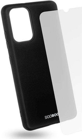 Egoboo Tempered Glass & Rubber Back Cover Σιλικόνης Μαύρο (Galaxy A32 4G)
