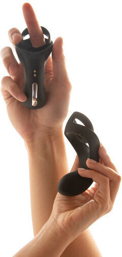 Svakom Benedict Double Ring & Perineum Stimulator Δονούμενο Δαχτυλίδι Πέους Black
