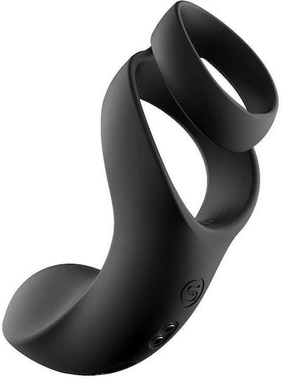 Svakom Benedict Double Ring & Perineum Stimulator Δονούμενο Δαχτυλίδι Πέους Black