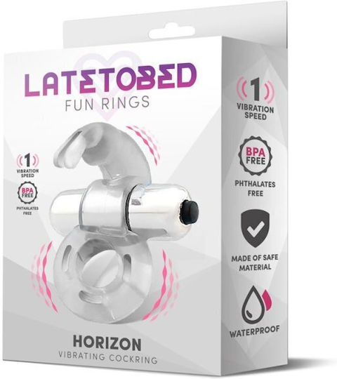 LateToBed Horizon Vibrating Cock Ring Clear LT-699
