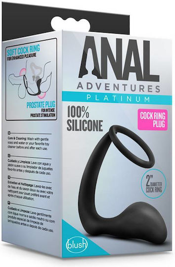 Blush Anal Adventures Cock Ring Plug Black