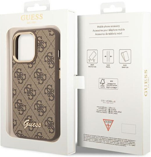 Guess Vintage Gold Logo Back Cover Πλαστικό Καφέ (iPhone 14 Pro)