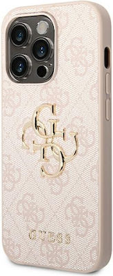 Guess 4G Big Metal Logo Umschlag Rückseite Kunststoff Rosa (iPhone 14 Pro) GUHCP14L4GMGPI