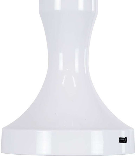 GloboStar Lunna Kunststoff Tischlampe LED mit Weiß Schirm und Basis