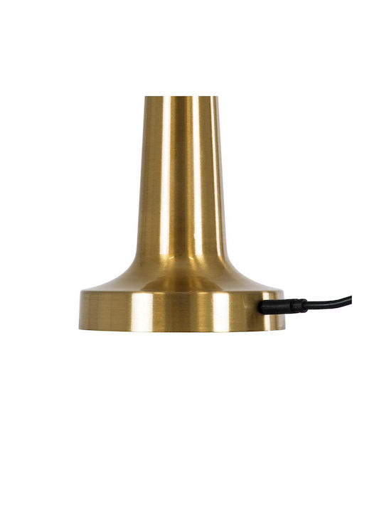 GloboStar Nanna Kunststoff Tischlampe LED mit Weiß Schirm und Gold Basis