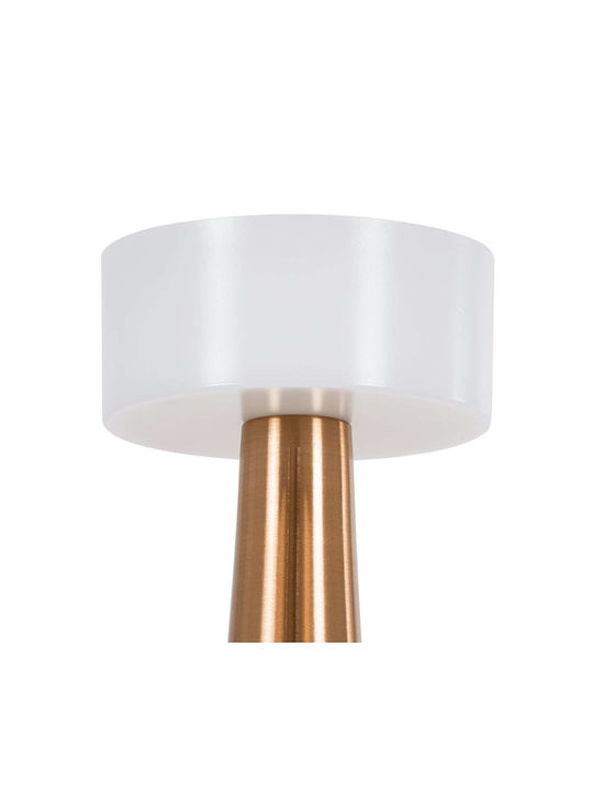 GloboStar Nanna Plastic Table Lamp LED with White Shade and Copper Base