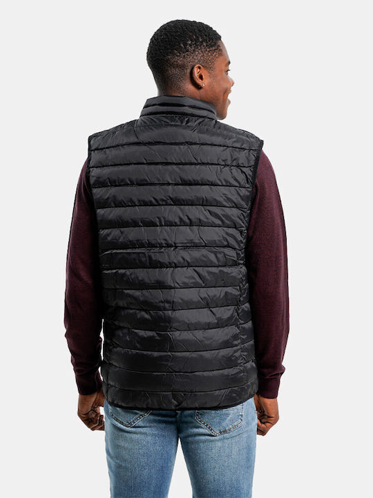 Rebase Ärmellos Herren Jacke Puffer Schwarz