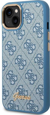 Guess Vintage Gold Logo Umschlag Rückseite Kunststoff Blau (iPhone 14 Pro) GUHCP14LHG4SHB