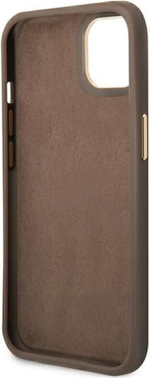 Guess Vintage Gold Logo Umschlag Rückseite Kunststoff Braun (iPhone 14)