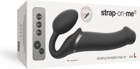 Strap On Me Strapless Vibrating Strap On Dildo Size L Strapless Strap On with Dildo with Vibration in Black Color