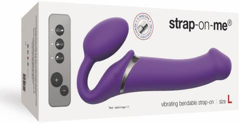 Strap On Me Strapless Vibrating Strap On Dildo Size L Trägerlos Strap On mit Dildo mit Vibration in Lila Farbe