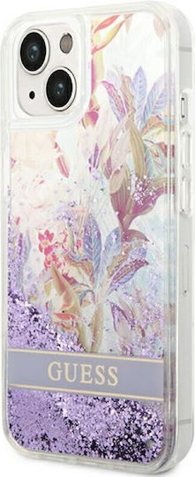 Guess Liquid Glitter Flower Back Cover Plastic Violet (iPhone 14 Plus)