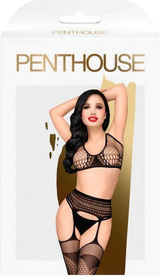 Penthouse Smoking Gun Mesh 2 Pieces Set Black
