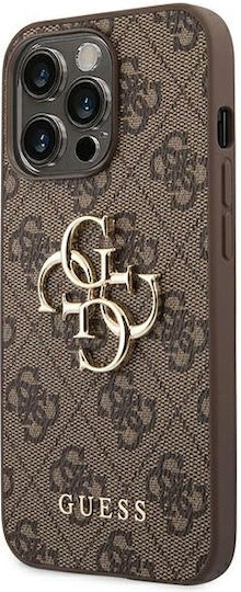 Guess Metal Logo Back Cover Πλαστικό Καφέ (iPhone 14 Pro)