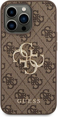 Guess 4G Big Metal Logo Plastic Back Cover Brown (iPhone 14 Pro)