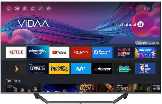 Hisense Smart Τηλεόραση 50" 4K UHD QLED A7G HDR (2021) 50A7GQ
