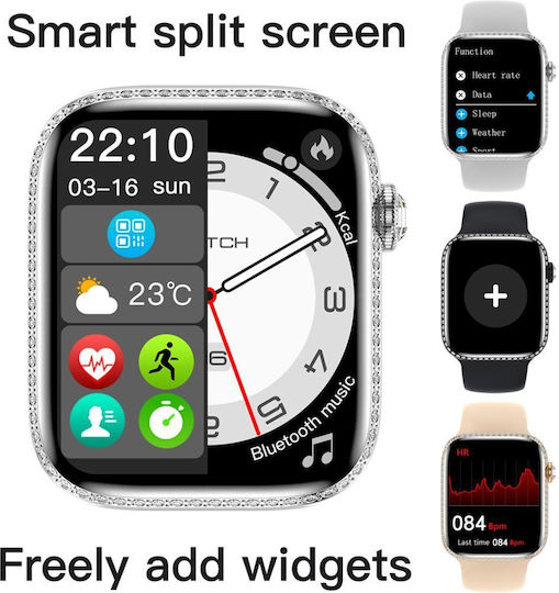 Microwear W27z Aluminium 45mm Smartwatch με Παλμογράφο (Μαύρο)