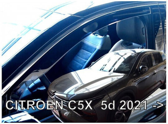Heko Set of Windbreakers Front Car Dark Fime for Citroen C5 2021+ 2pcs