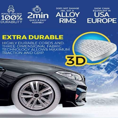 Matte Super X Series X-Large Anti-slip Snow Socks XL Passenger Car 2pcs