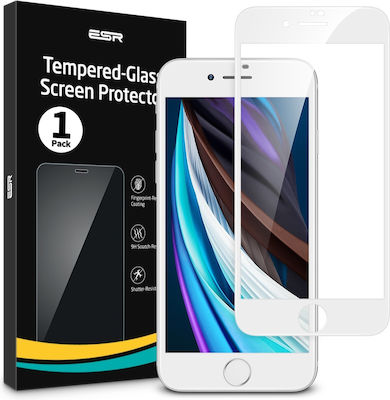 ESR Premium Quality Full Face Tempered Glass White (iPhone SE 2022 / 2020 / 8 / 7)