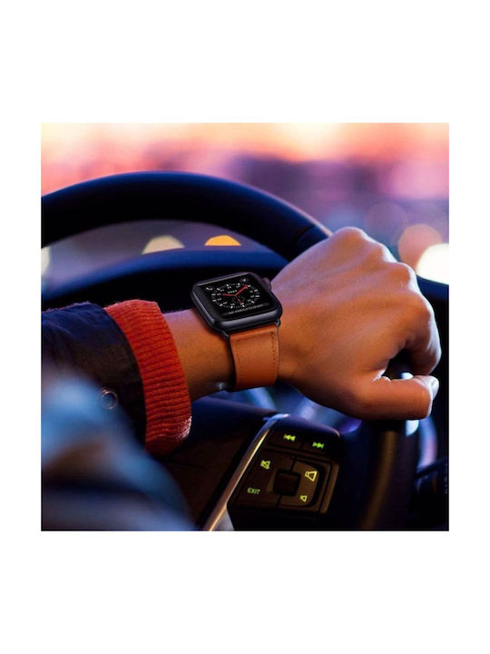 Tech-Protect Leatherfit Λουράκι Δερμάτινο Καφέ (Apple Watch 38/40/41mm)