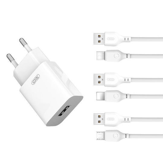 XO Φορτιστής Χωρίς Καλώδιο με Θύρα USB-A Λευκός (L99)