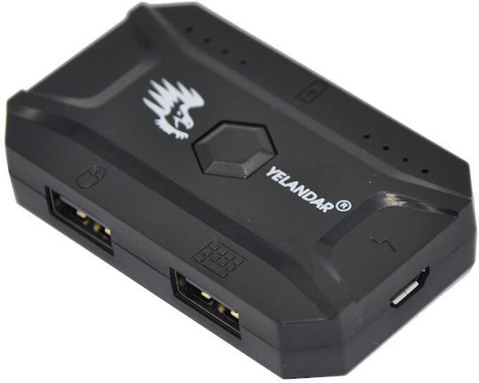 Yelandar Yelandar Mouse & Keyboard Converter Hub 2 Θυρών USB 2.0 με σύνδεση USB-A