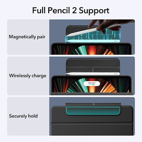 ESR Rebound Hybrid Флип Капак Черен iPad Pro 2021 12.9"