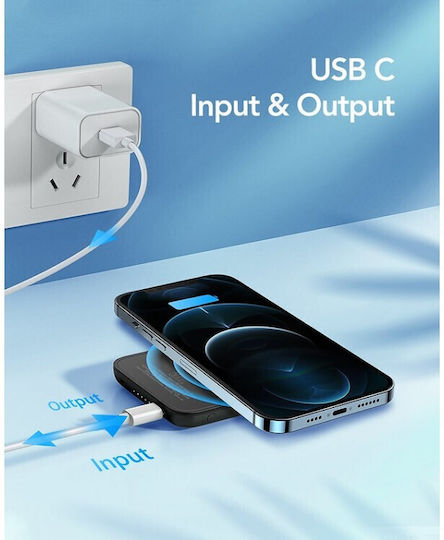 Veger Tiny MagSafe Power Bank 5000mAh 20W με Θύρα USB-C Μαύρο