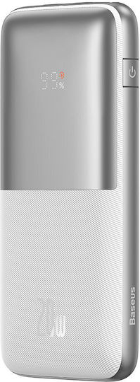 Baseus Bipow Pro Power Bank 10000mAh 20W με 2 Θύρες USB-A και Θύρα USB-C Λευκό