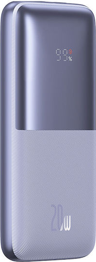 Baseus Bipow Pro Power Bank 10000mAh 20W с 2 USB-A порта и USB-C порт Лилав