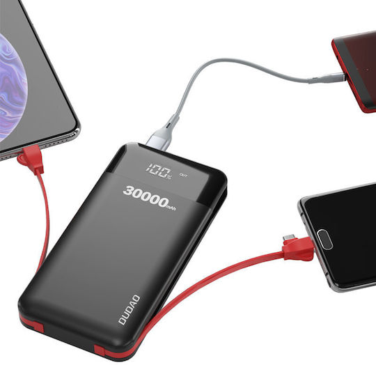 Dudao K1Max Power Bank 30000mAh с 2 USB-A порта Бял