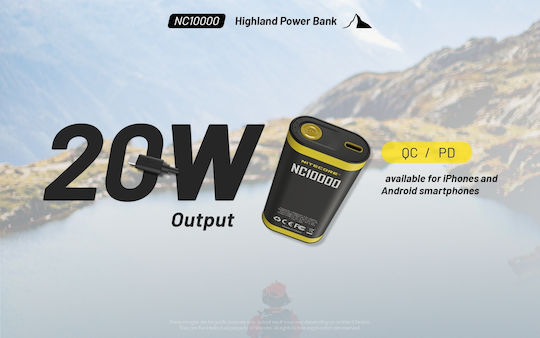 NiteCore NC10000 Power Bank 10000mAh 20W με Θύρα USB-C Power Delivery Μαύρο