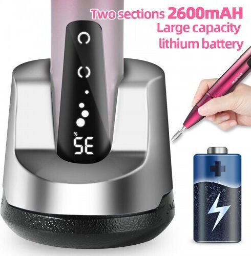 JMD-109P Nagelfräser Batterie 15W Rosa mit 35000 Umdrehungen pro Minute