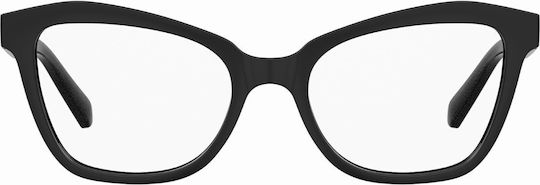 Moschino Plastic Eyeglass Frame Butterfly Black MOL604 807