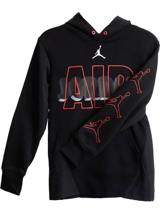 Fleece Kids Sweatshirt with Hood and Pockets Black Sideline