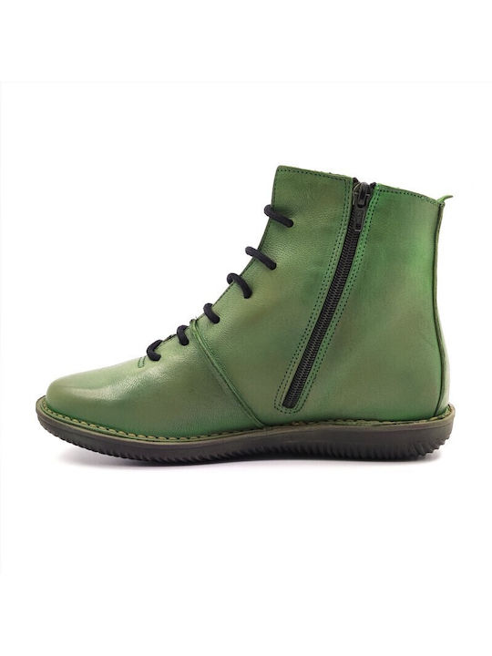 Chacal Leather Women's Ankle Boots Green