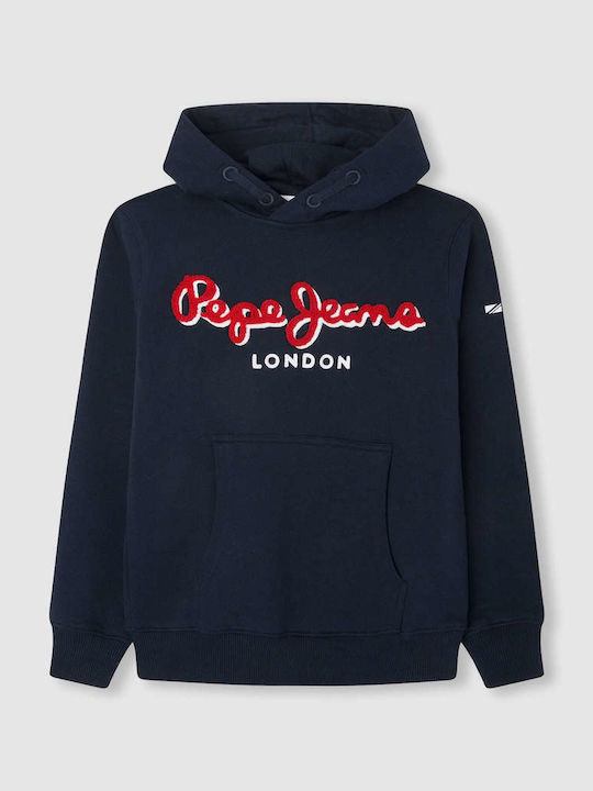 Kids Sweatshirt with Hood and Pockets Navy Blue Lamonty