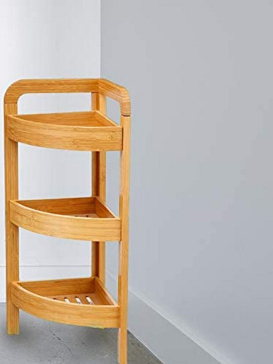 5Five Boden Badezimmerregal Bamboo mit 3 Regalböden 23x23x61cm Braun