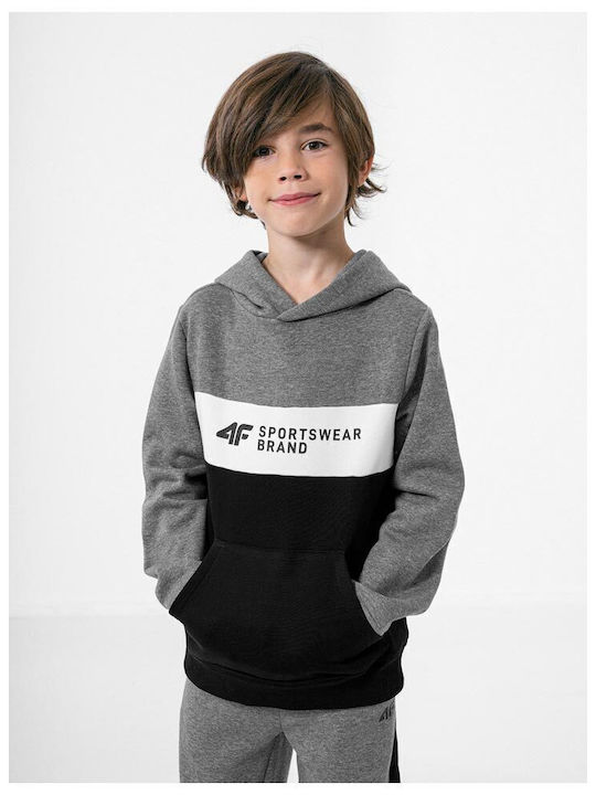 Kids Sweatshirt with Hood and Pockets Gray