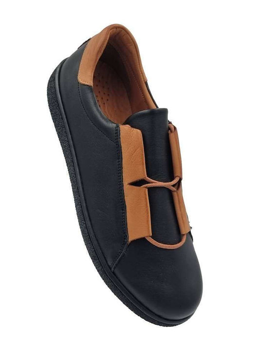 Damen Slip-On Leder Schwarze