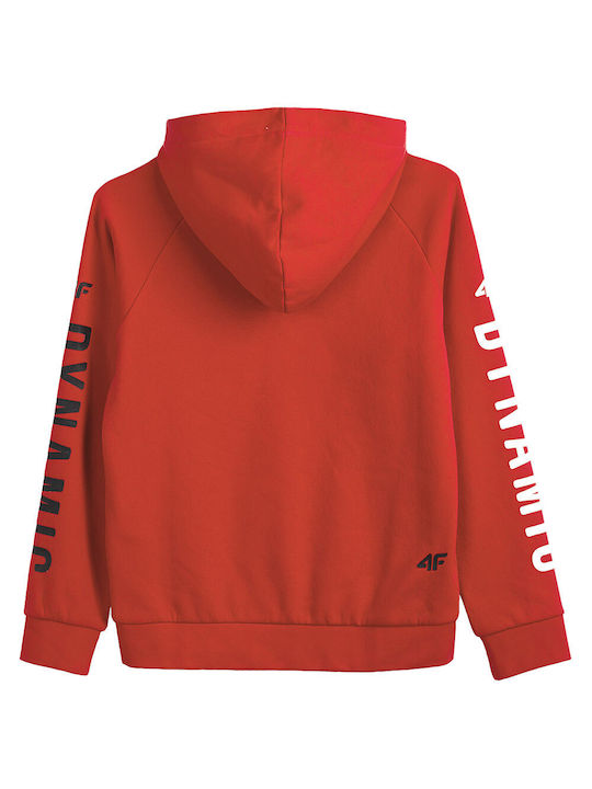 4F Kids Sweatshirt with Hood Red