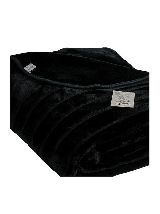 Family Enterprise Blanket Velvet Single 160x220cm. Black